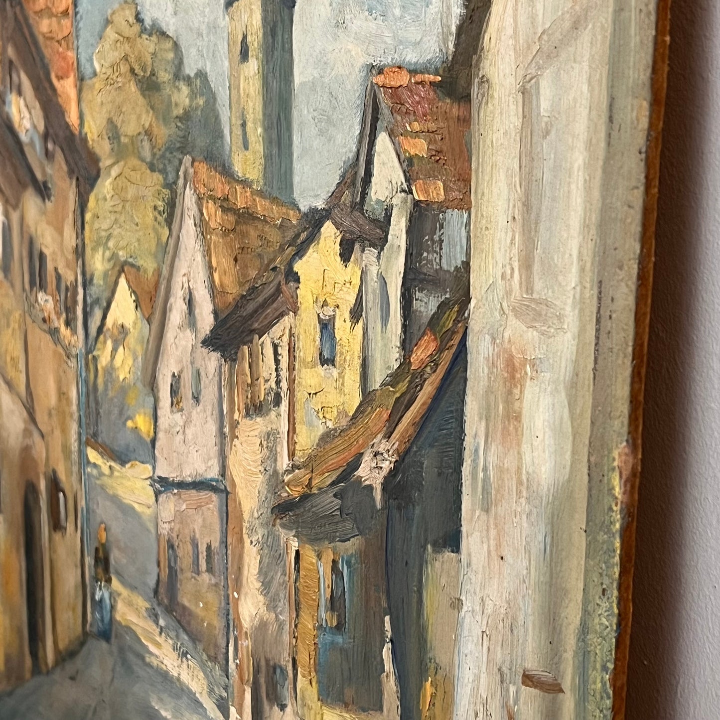 Mid Century Oil on Board.