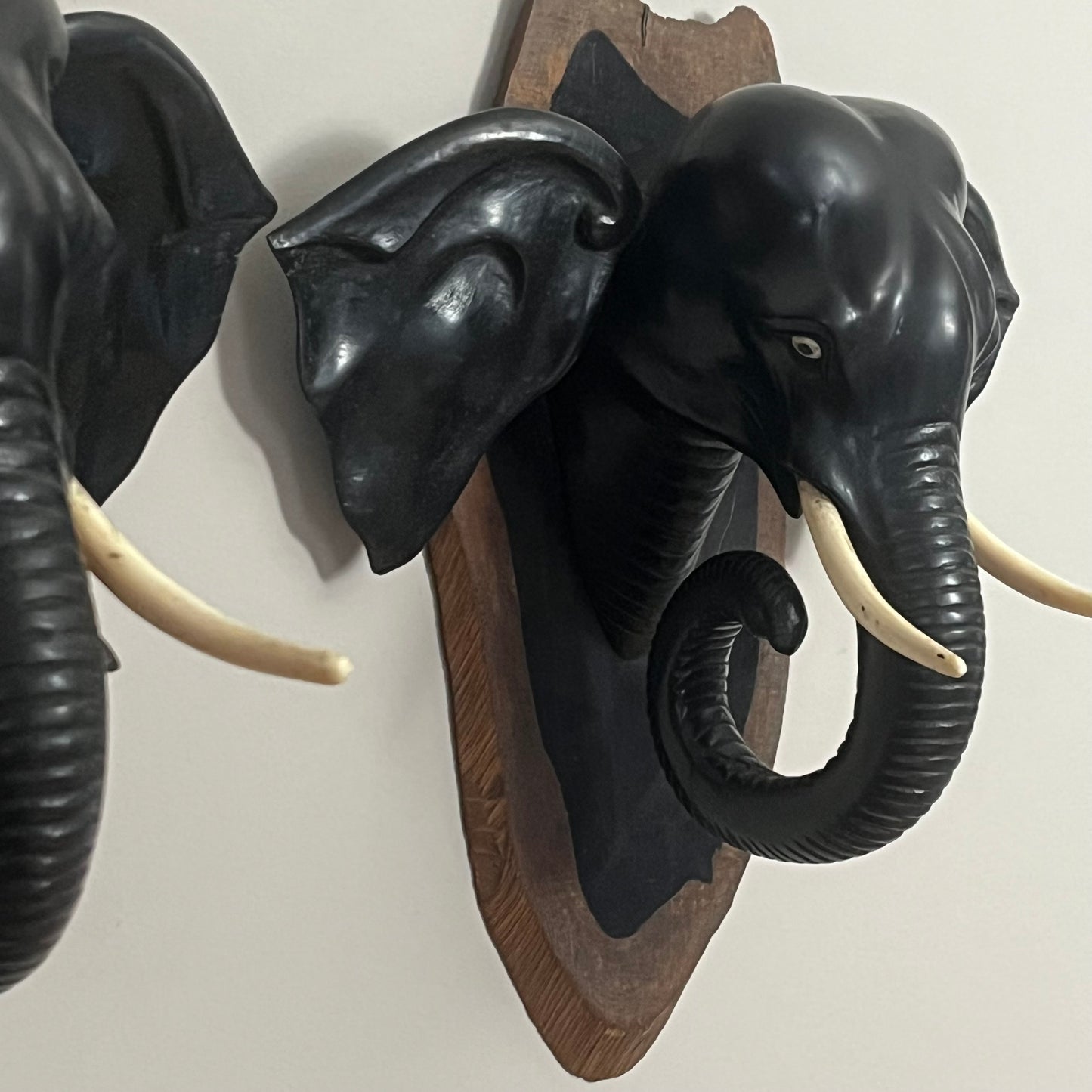 Pair Of Ebony Elephants.