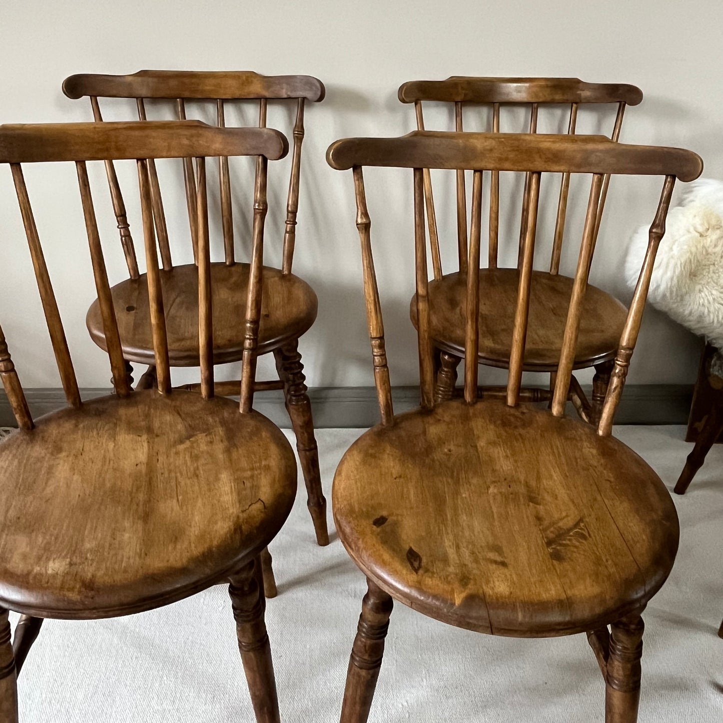 Set Of Six Penny Chairs.