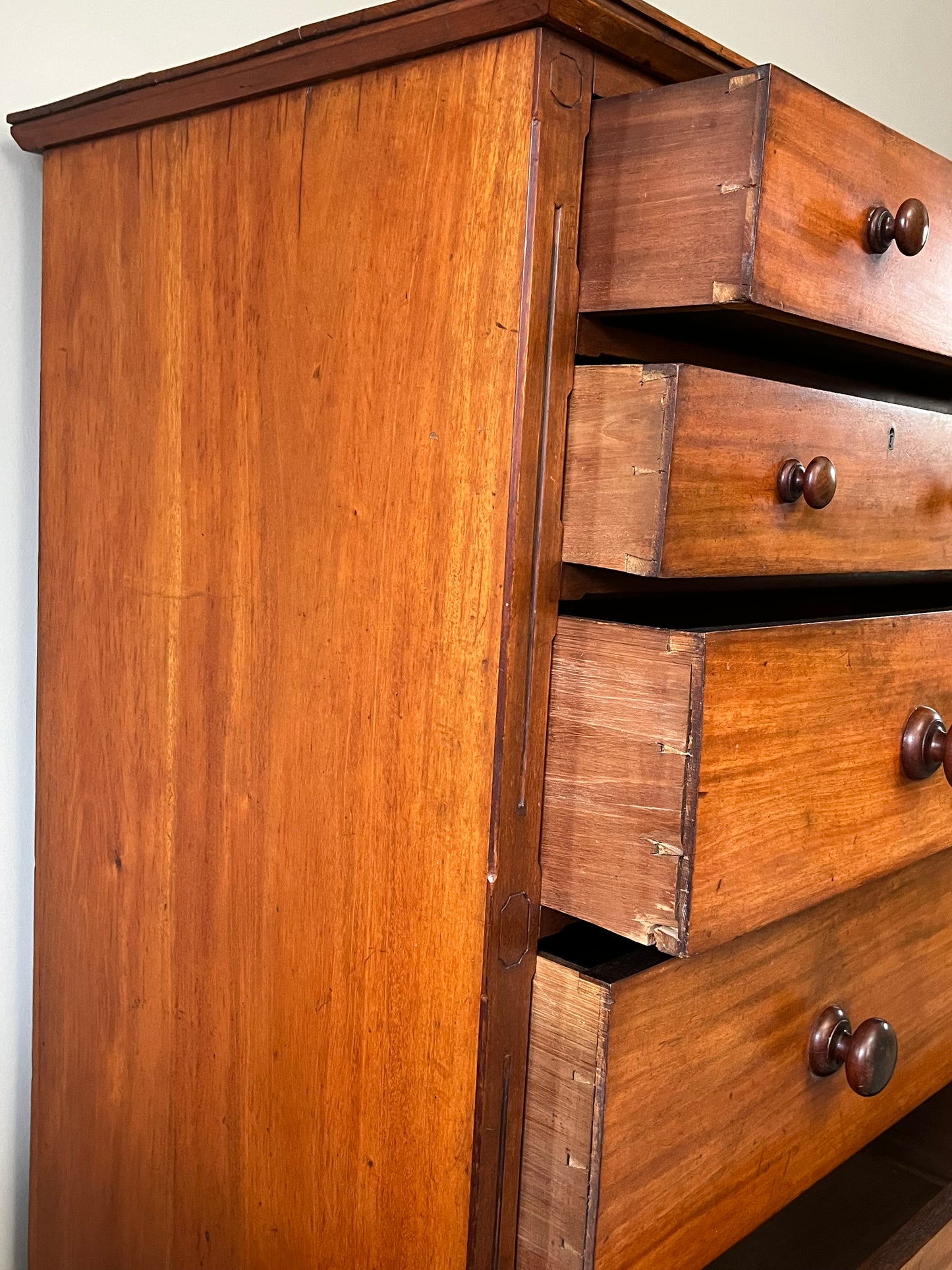 Walnut Chest Of Drawers.