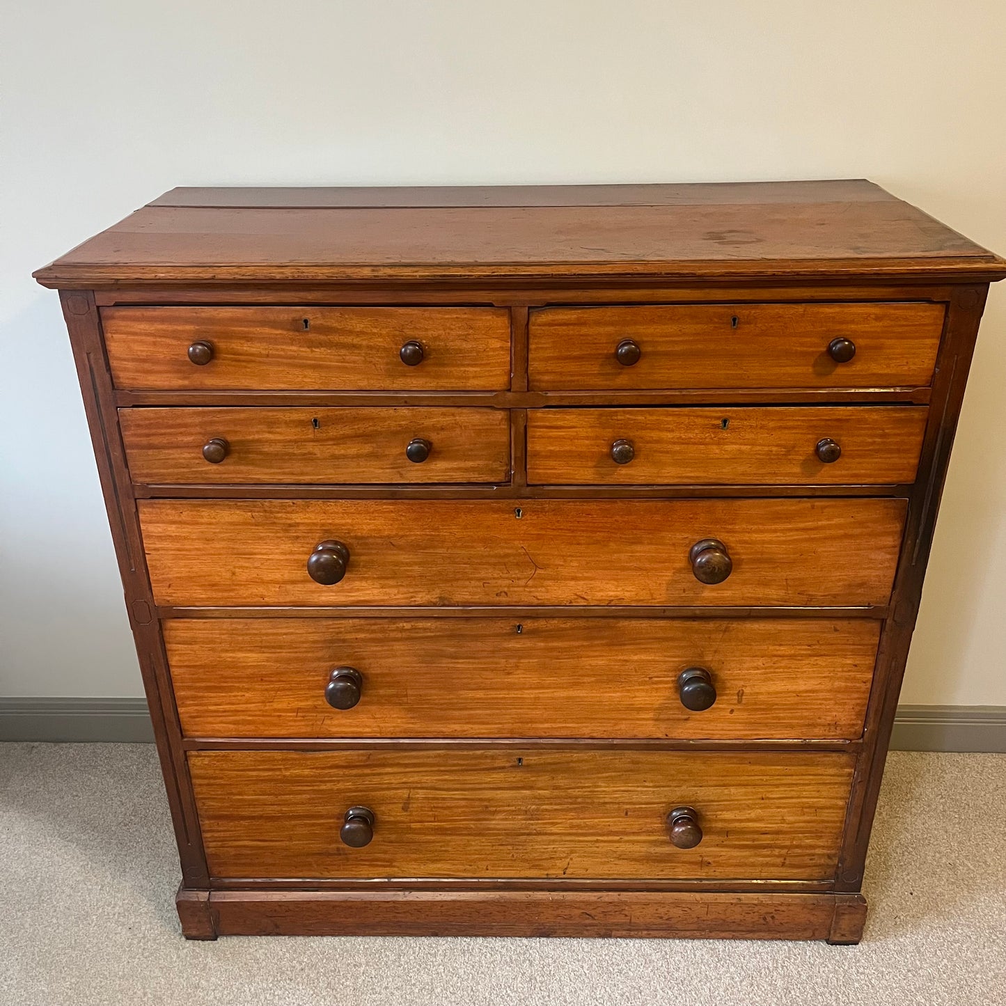 Walnut Chest Of Drawers.
