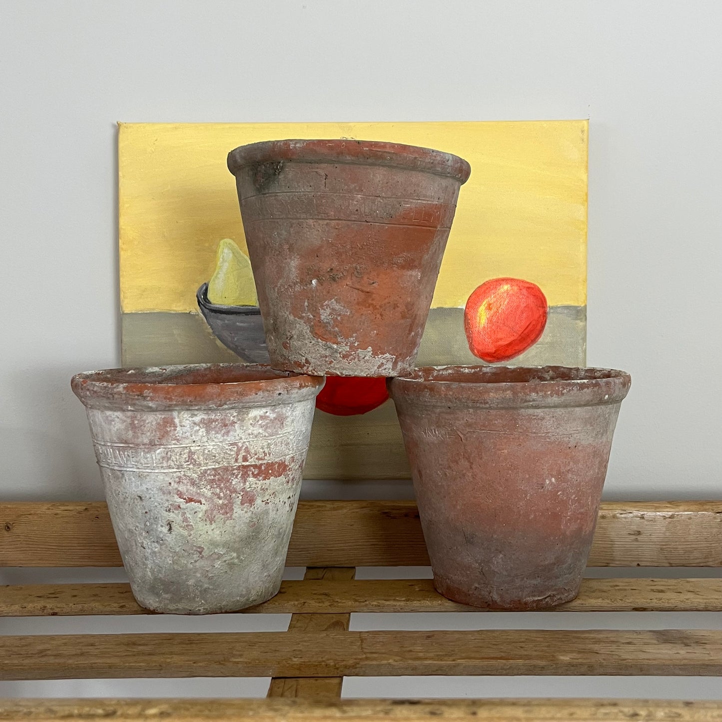 Set Of Three Sanky Pots.