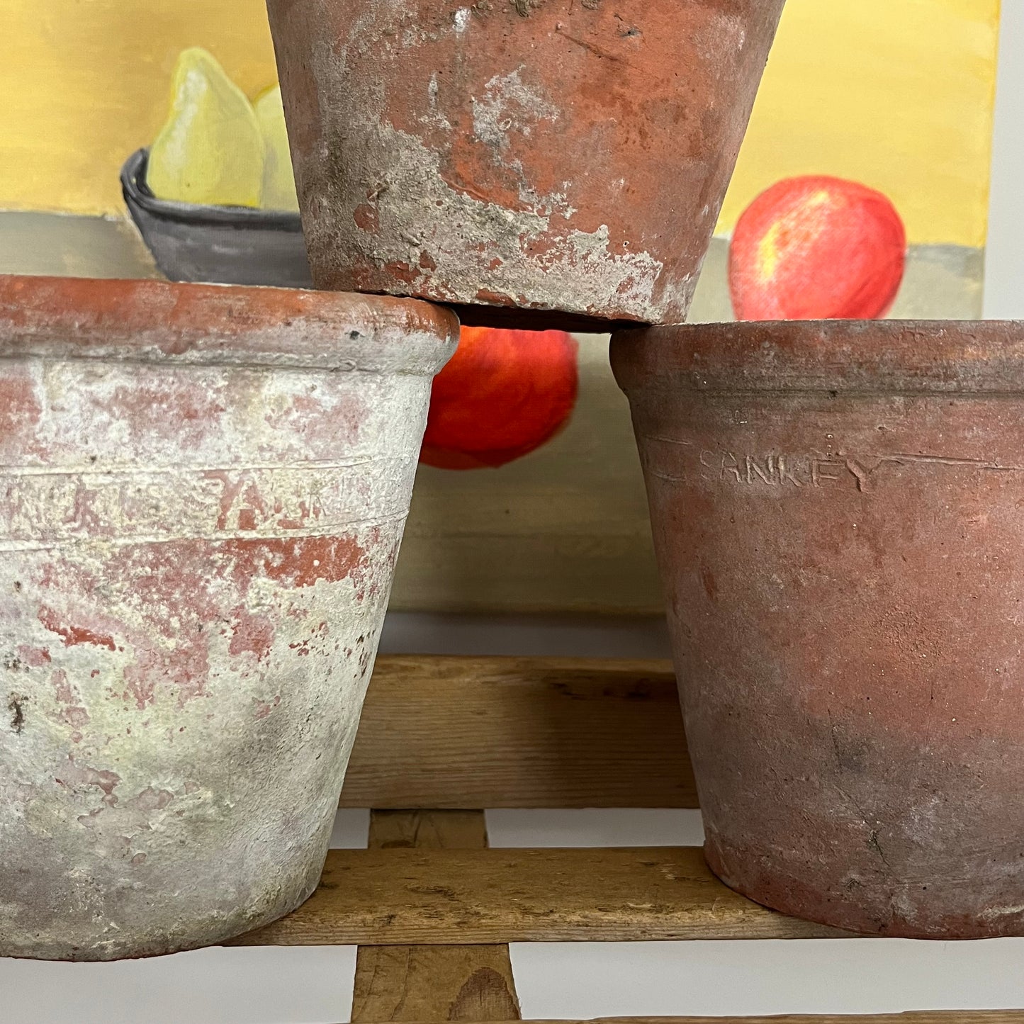 Set Of Three Sanky Pots.