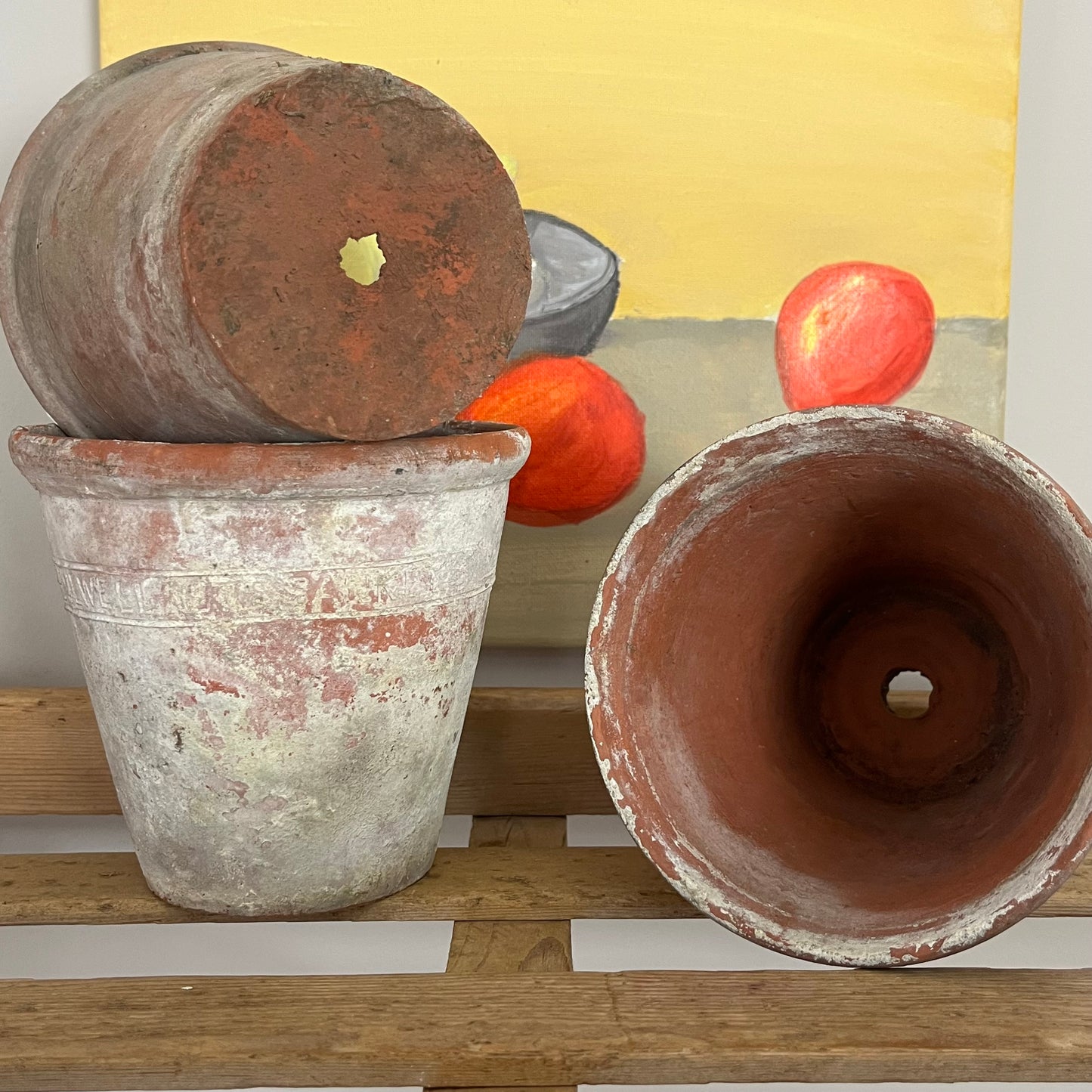 Set Of Three Sanky Pots.