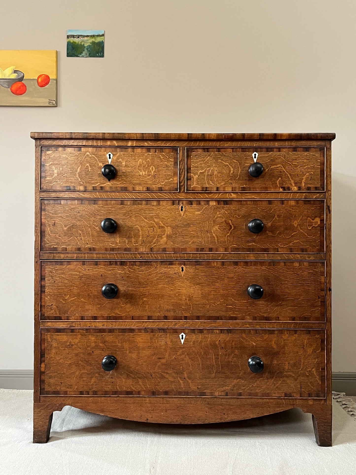 Oak Chest Of Drawers.