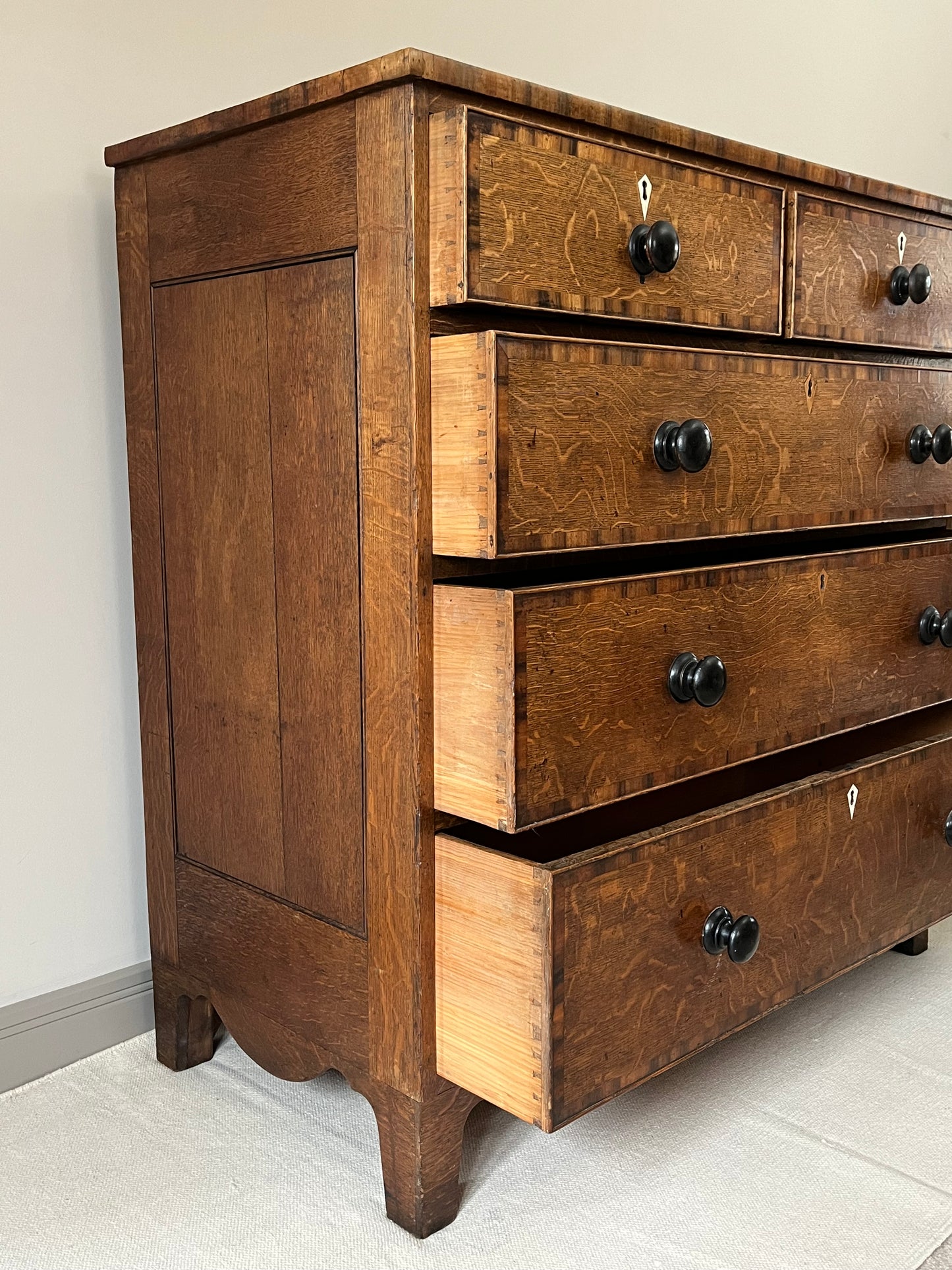 Oak Chest Of Drawers.
