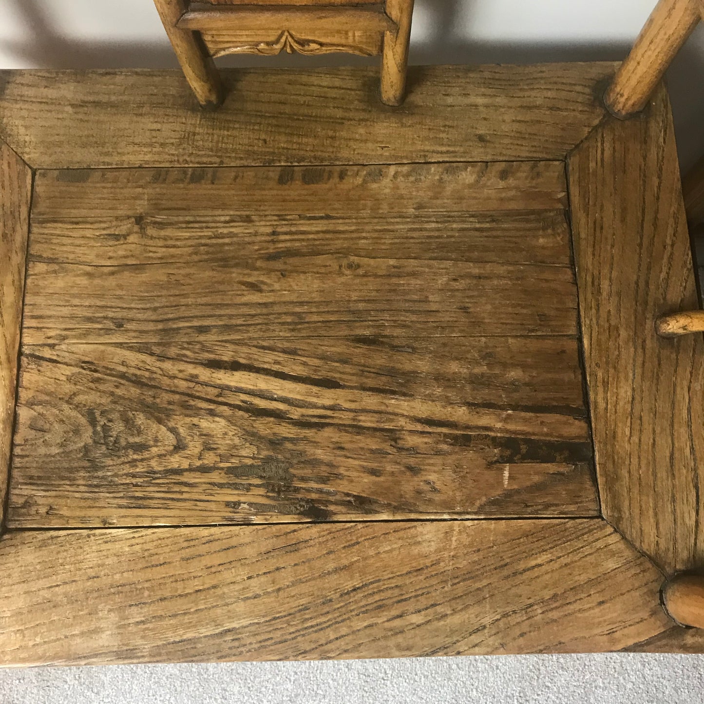 Pair Of Chinese Elm Armchairs.