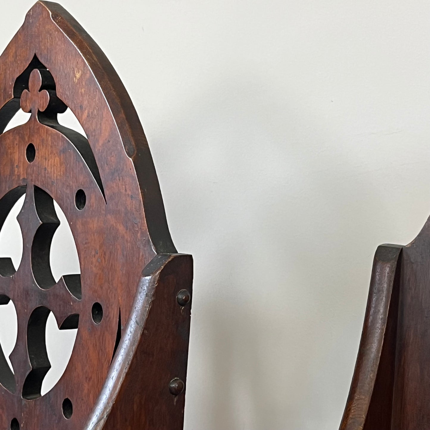 Pair Of Gothic Oak Chairs.