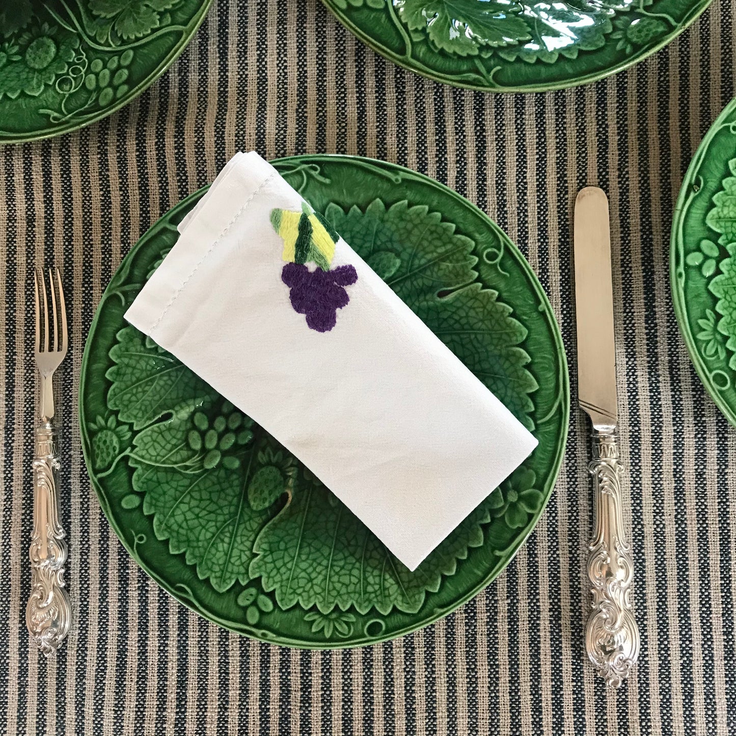 Set of Four Majolica Plates.