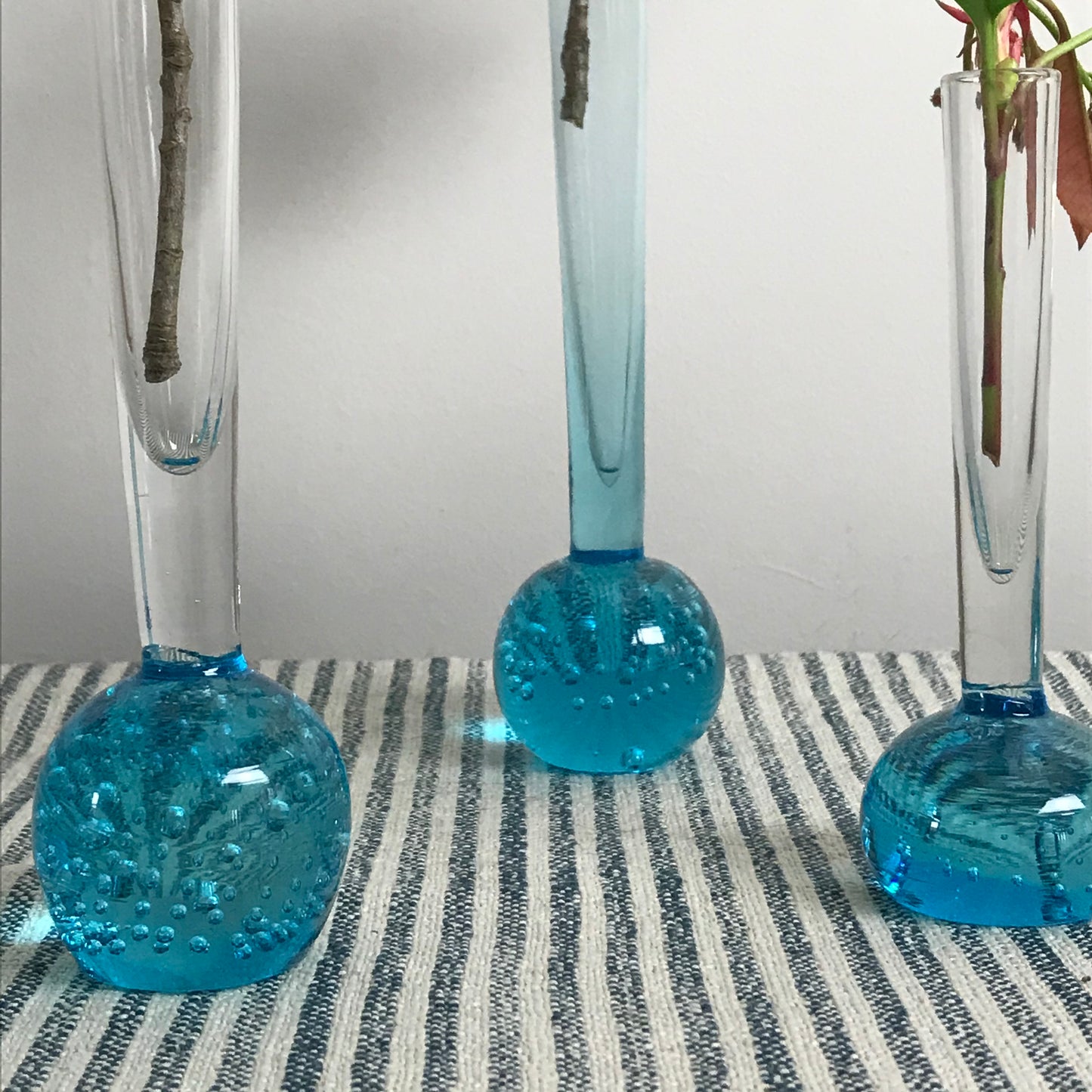 Blue Bubble Bud Vases.