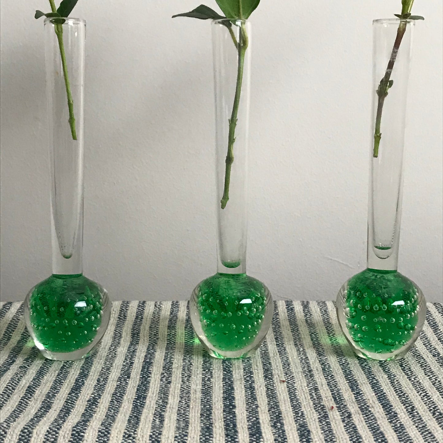 Emerald Bubble Bud Vases.