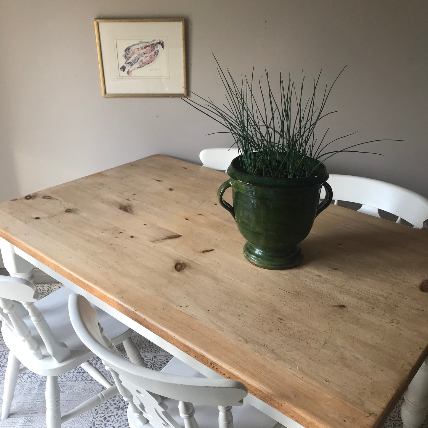 Country Pine Table and Four Chairs.