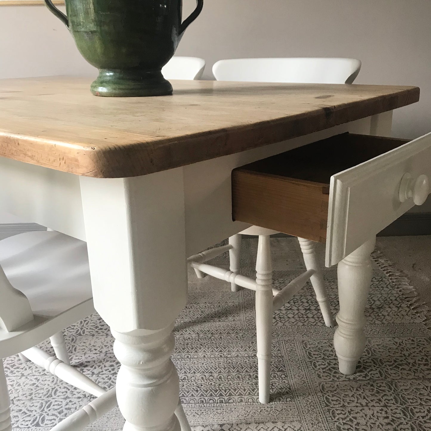Country Pine Table and Four Chairs.