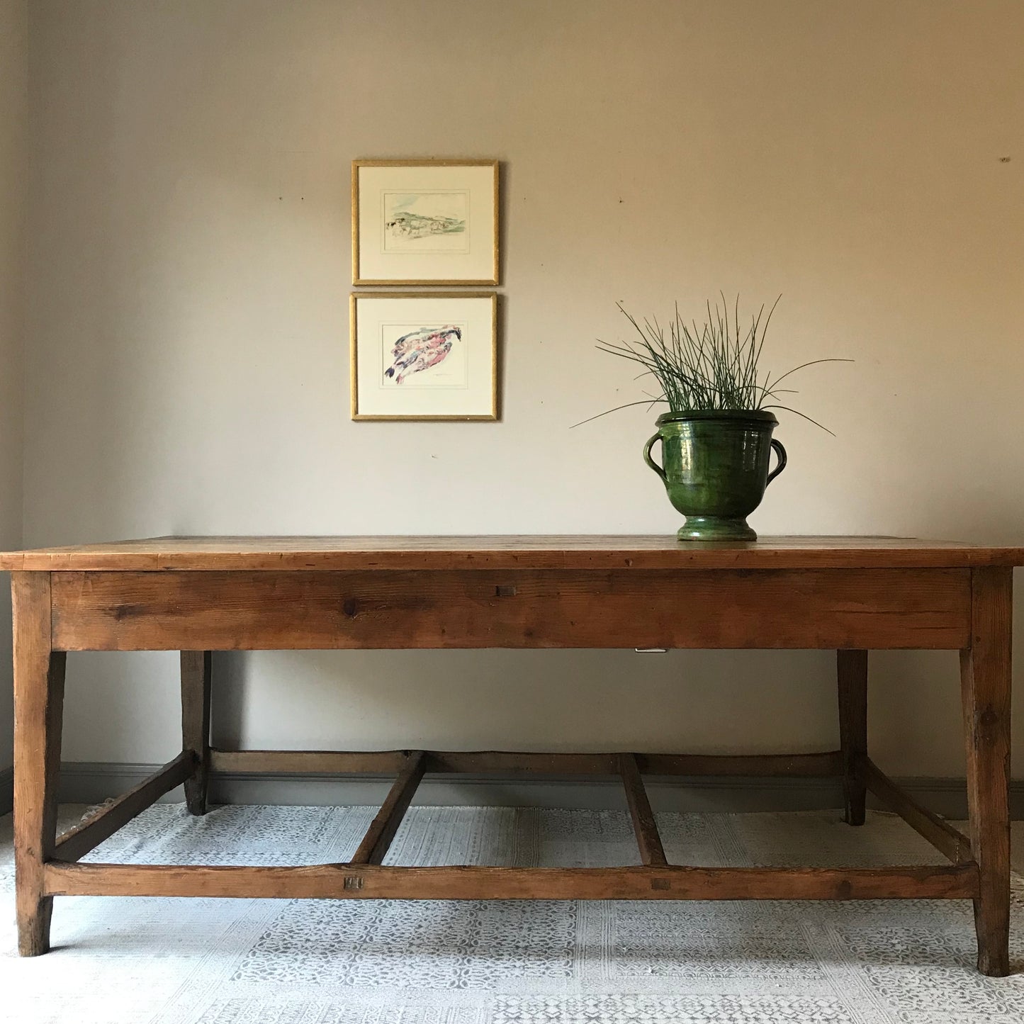 Country Farmhouse Pine Refectory / Prep Table.