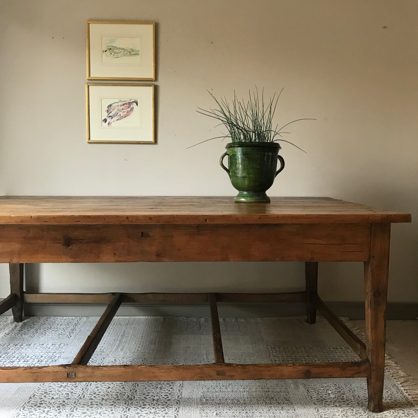 Country Farmhouse Pine Refectory / Prep Table.