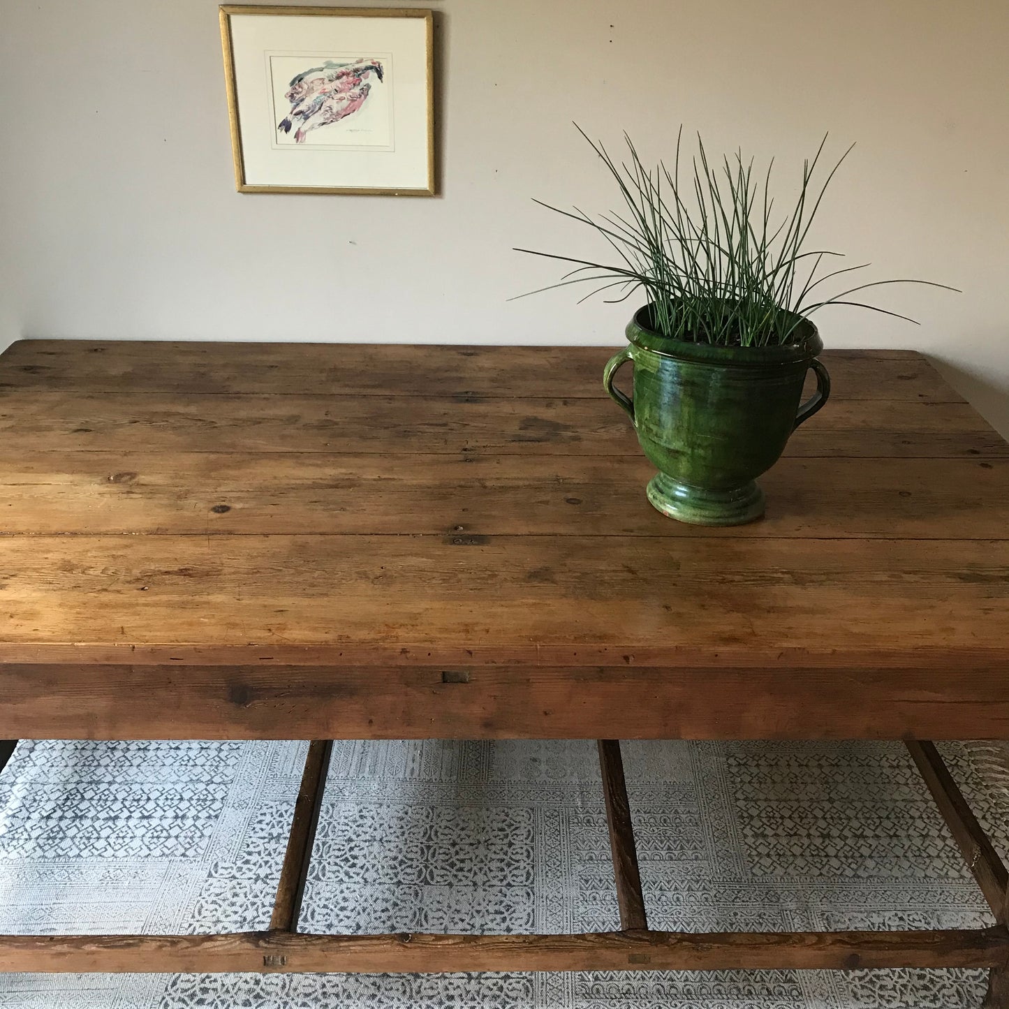 Country Farmhouse Pine Refectory / Prep Table.