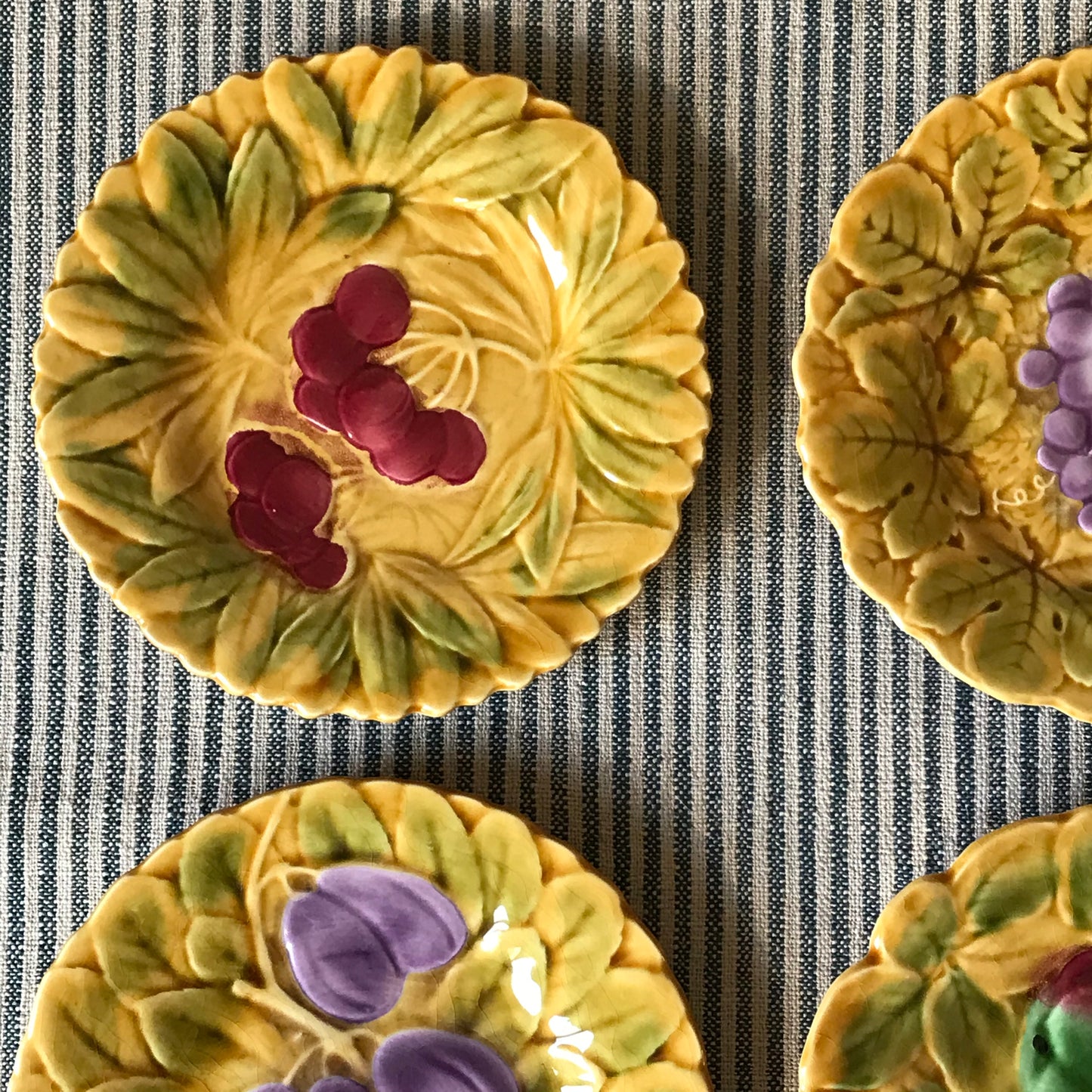 Set of Four French Fruit Plates.