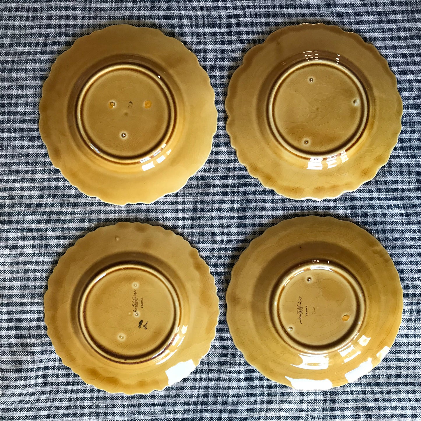 Set of Four French Fruit Plates.