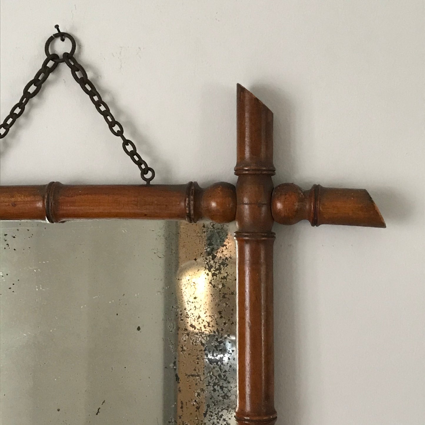French Faux Bamboo Mirror.