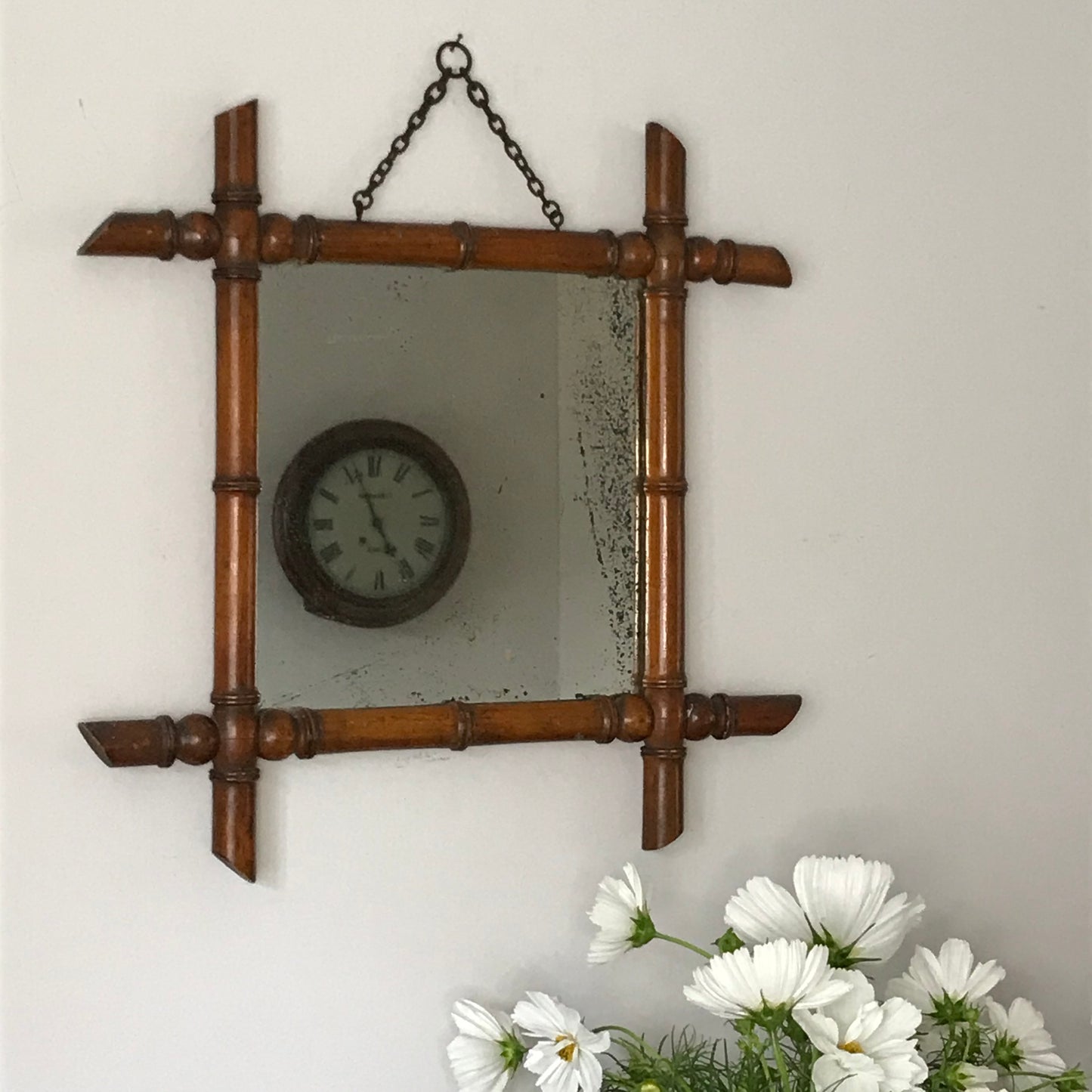 French Faux Bamboo Mirror.