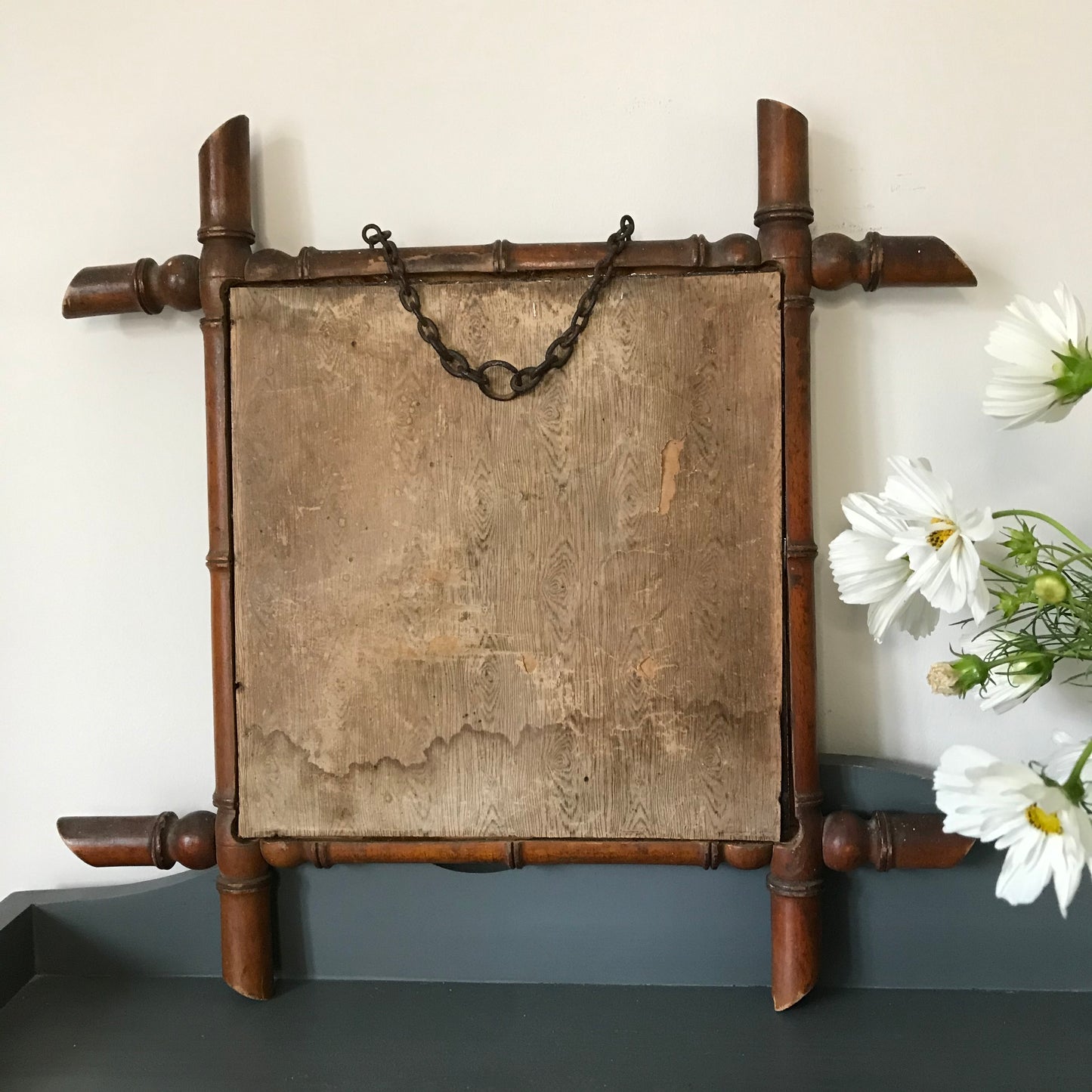 French Faux Bamboo Mirror.