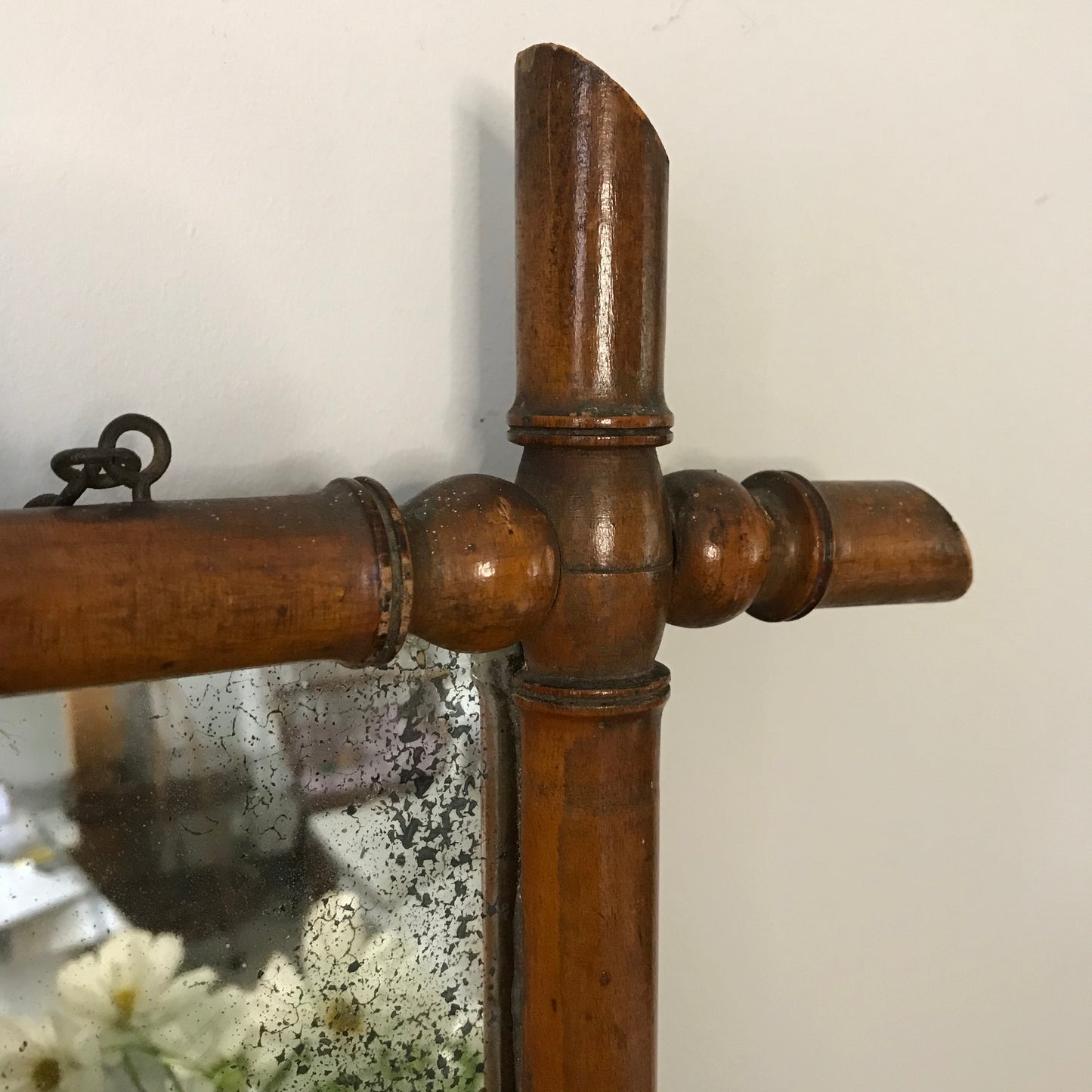 French Faux Bamboo Mirror.