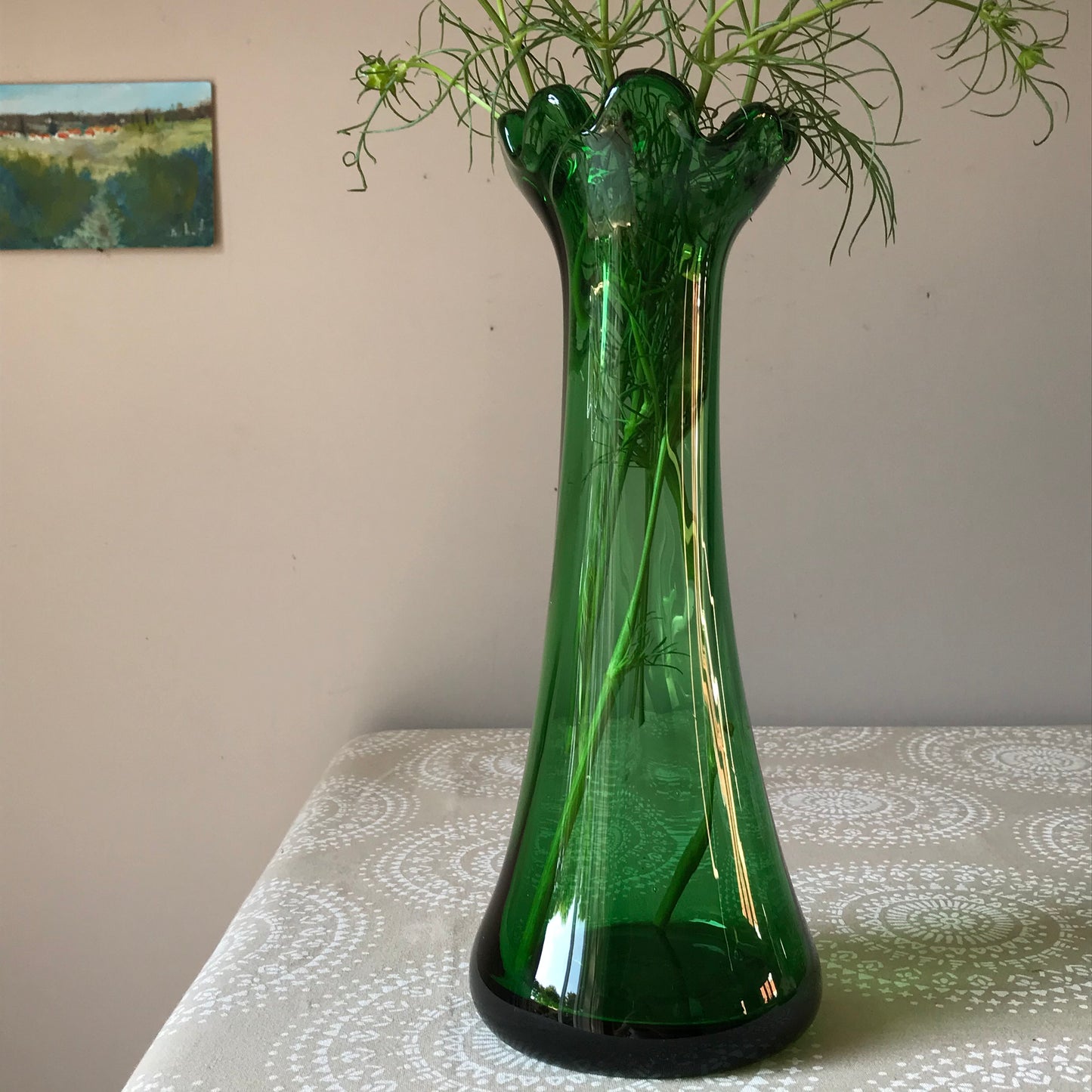 French Emerald Green Vase.