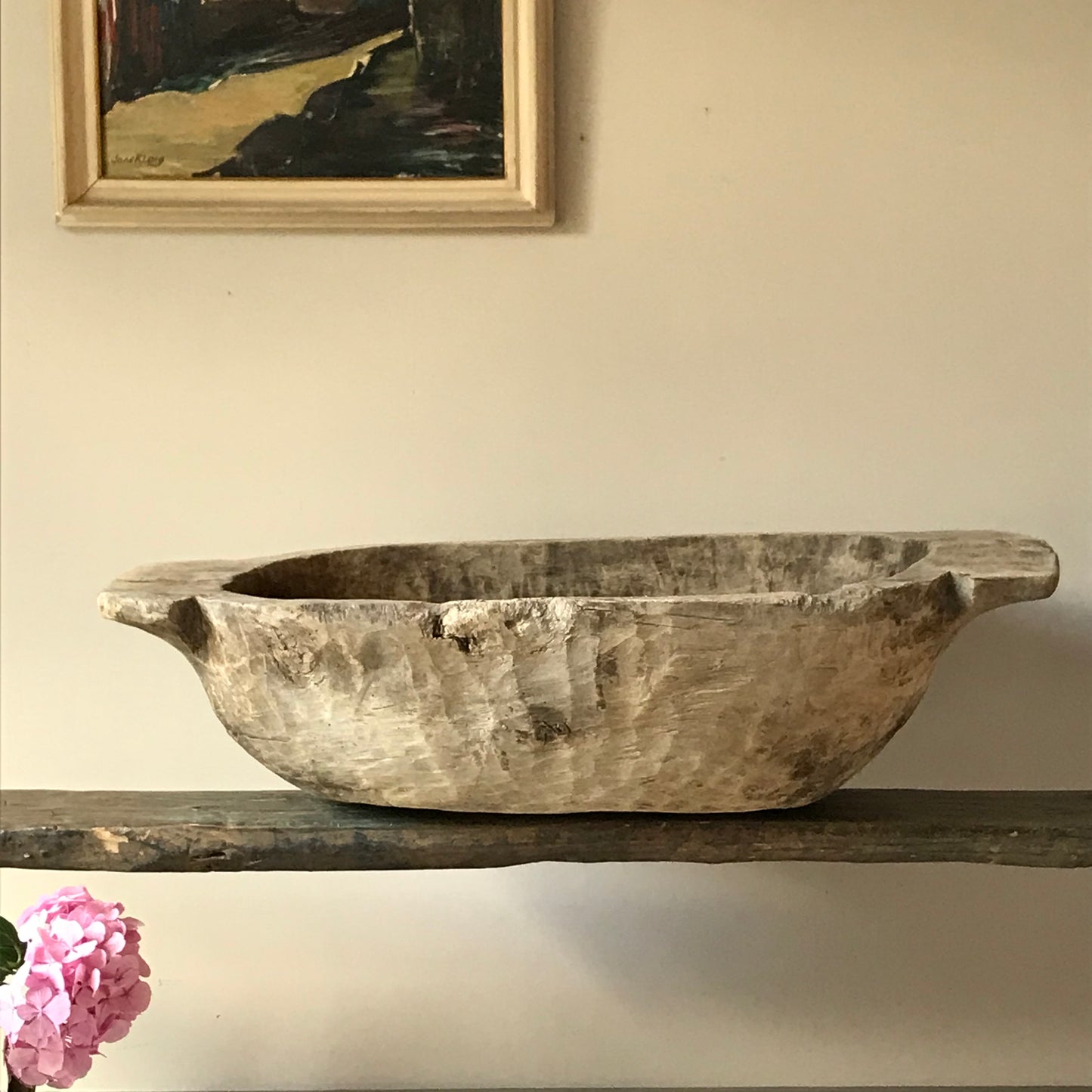 Large 19th Century Dough Bowl.