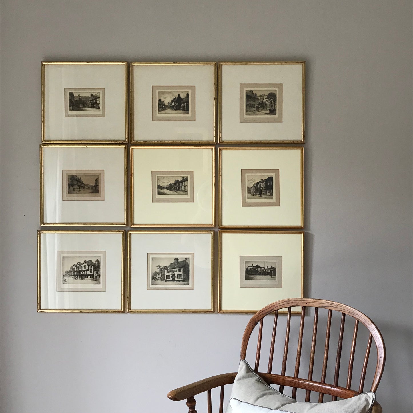 Set of Nine Pub Etchings.