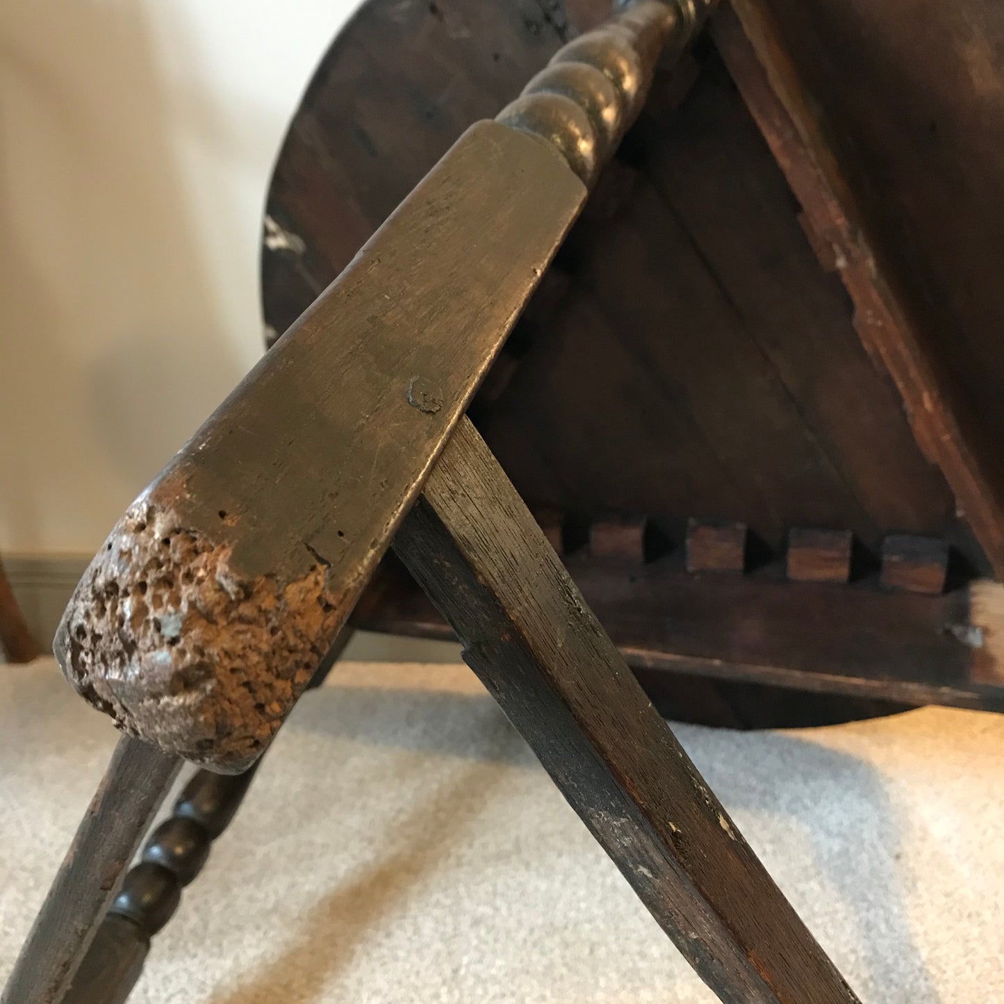 Oak and Pine Cricket Table.