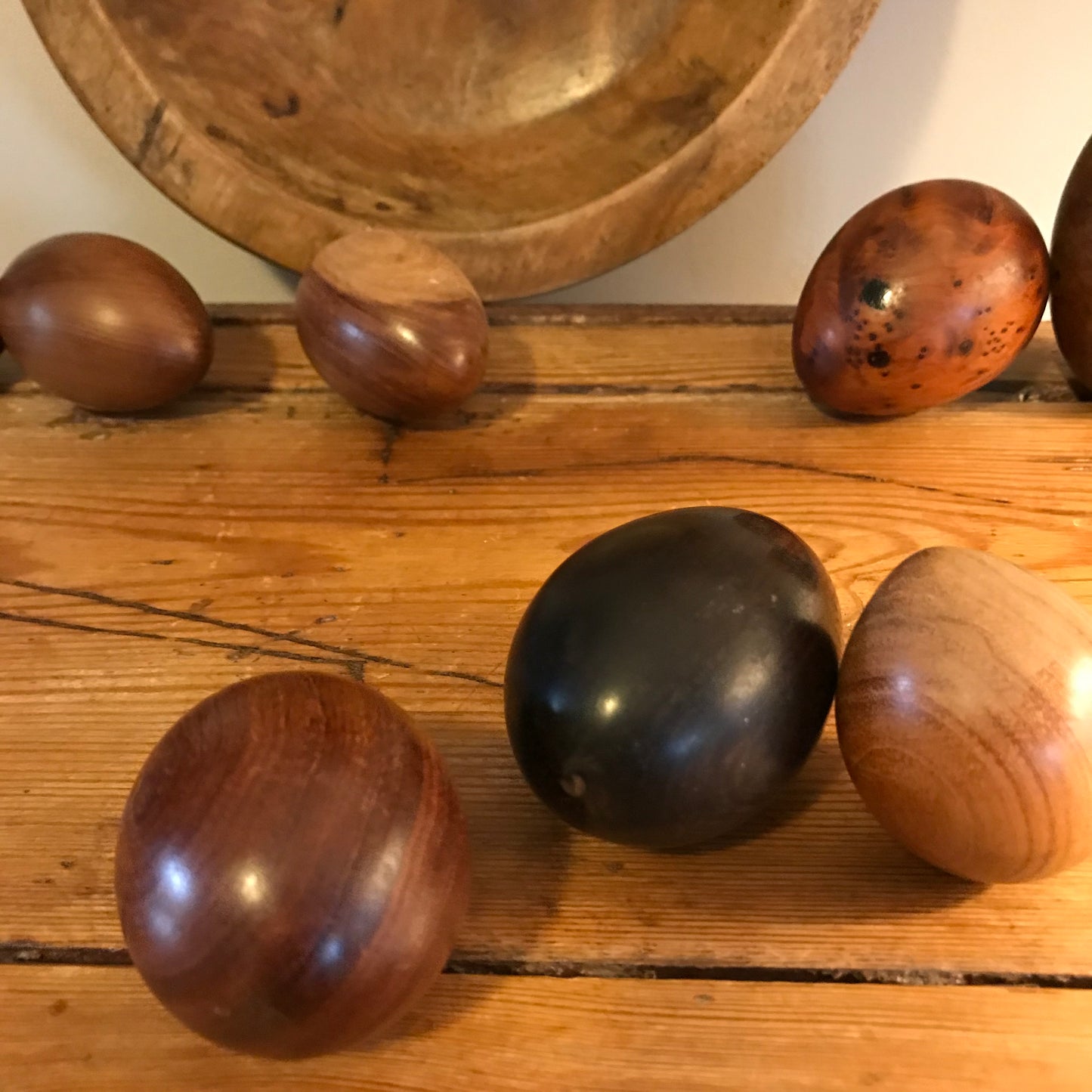 Wooden Eggs and Bowl.