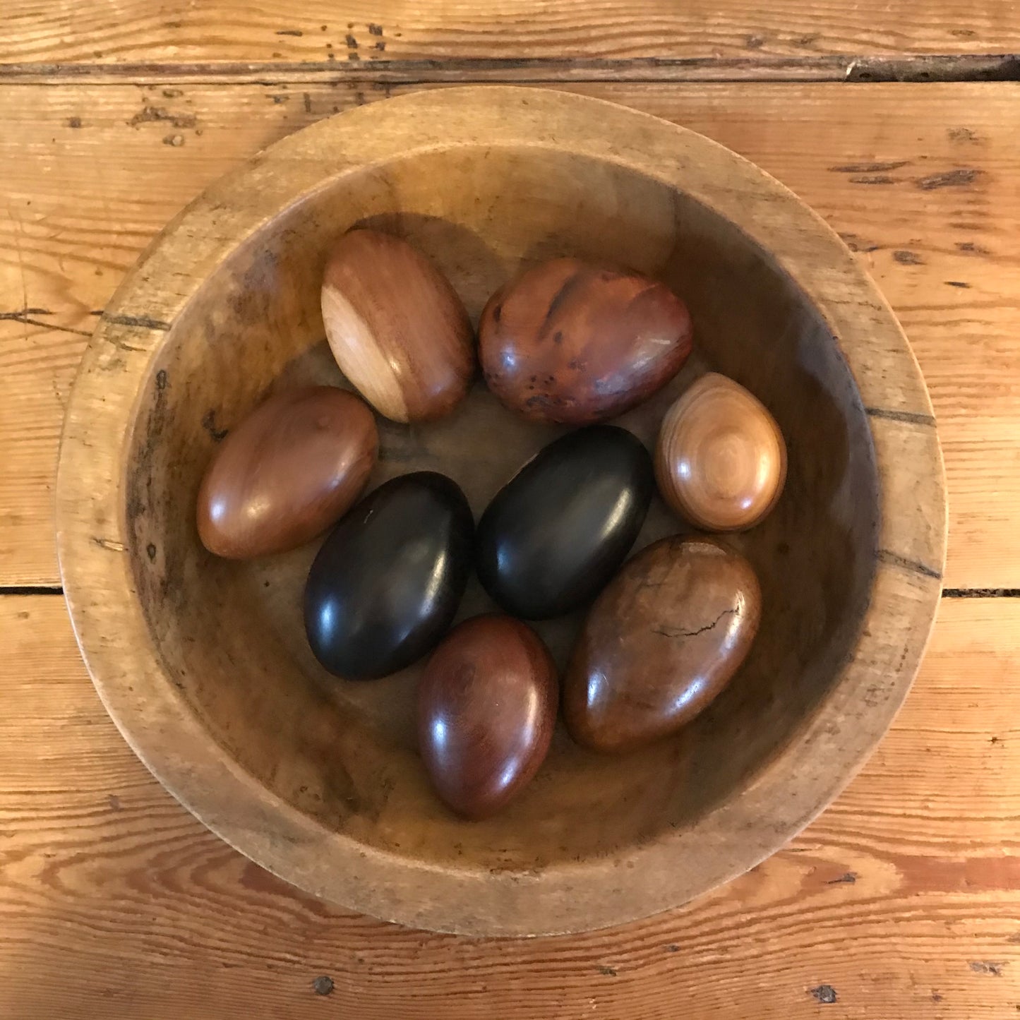 Wooden Eggs and Bowl.