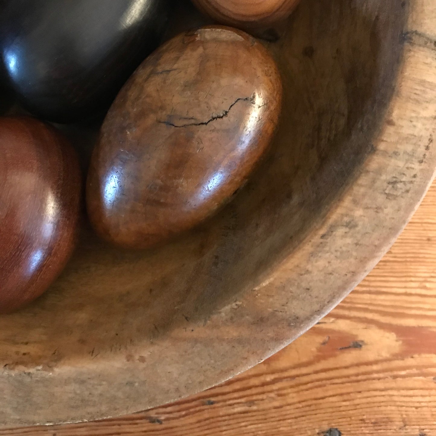 Wooden Eggs and Bowl.