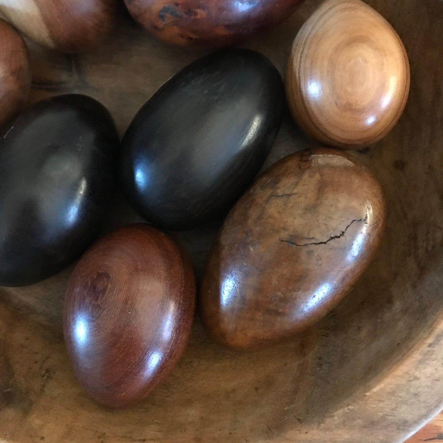 Wooden Eggs and Bowl.