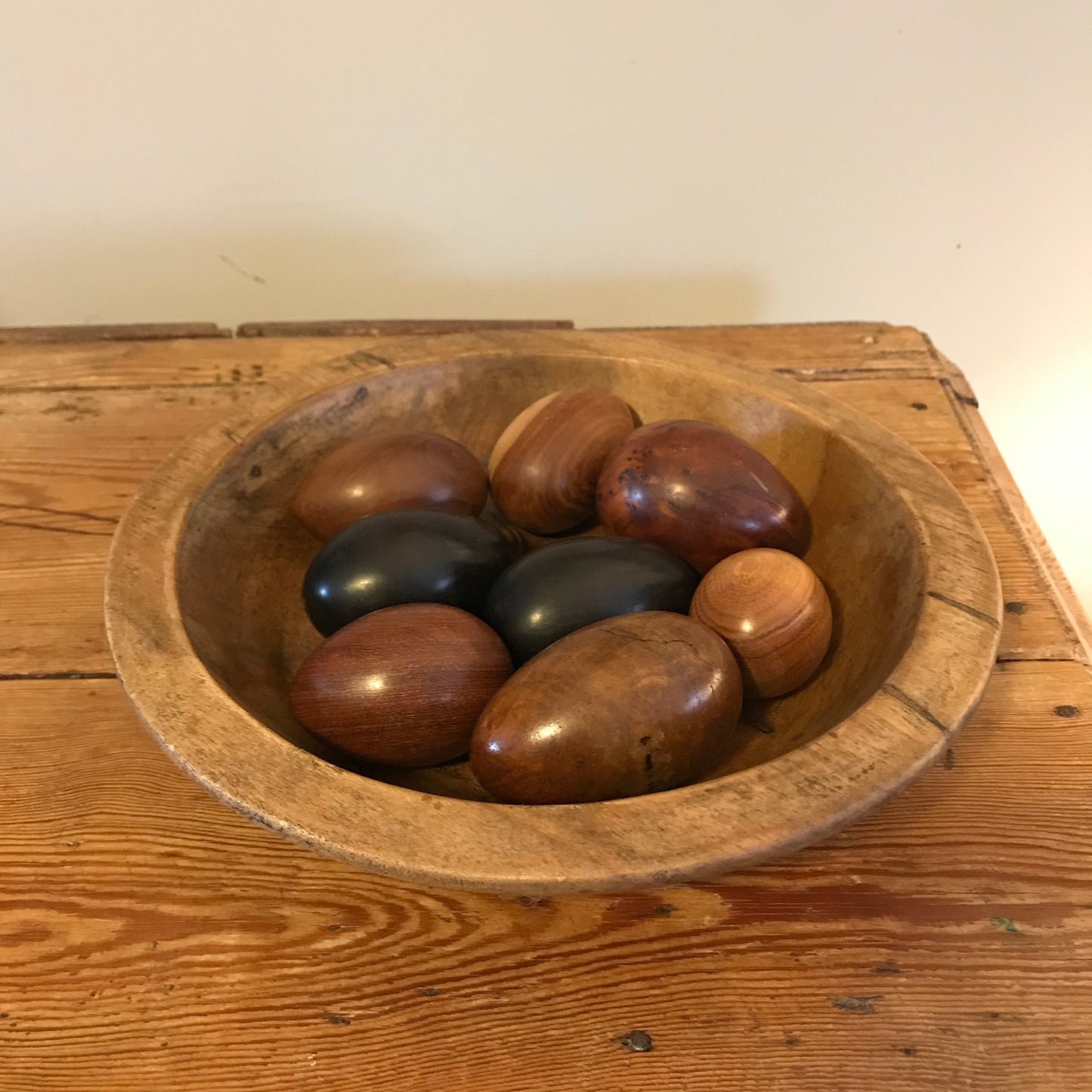 Wooden Eggs and Bowl.