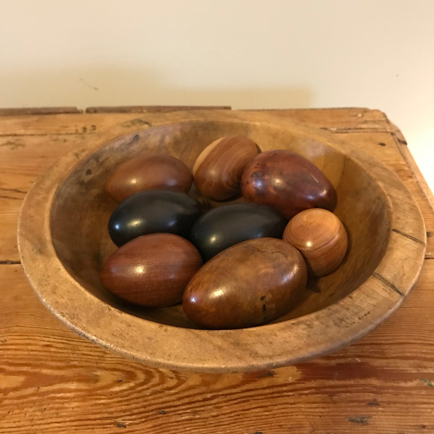 Wooden Eggs and Bowl.