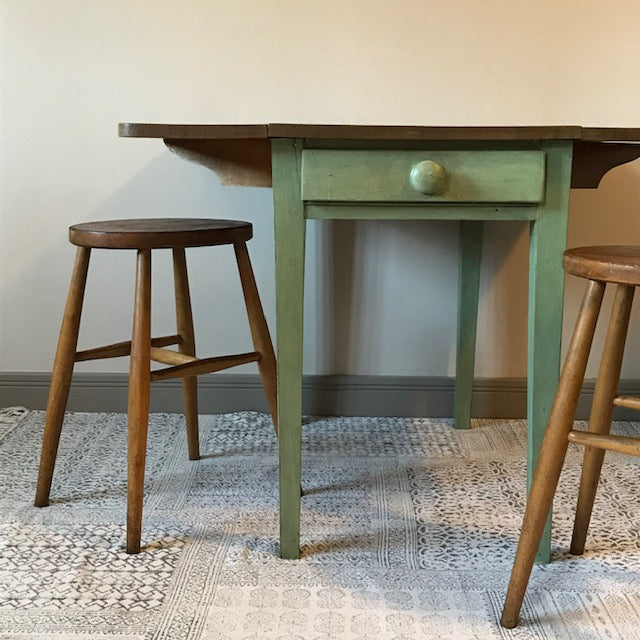 Pair of Oak and Beech Stools.