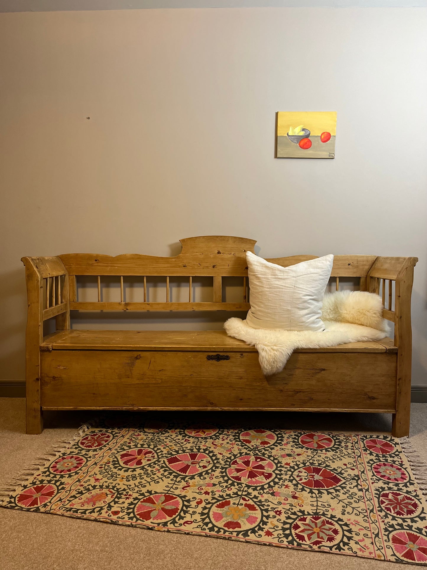 Continental Pine Box Seat /Settle.