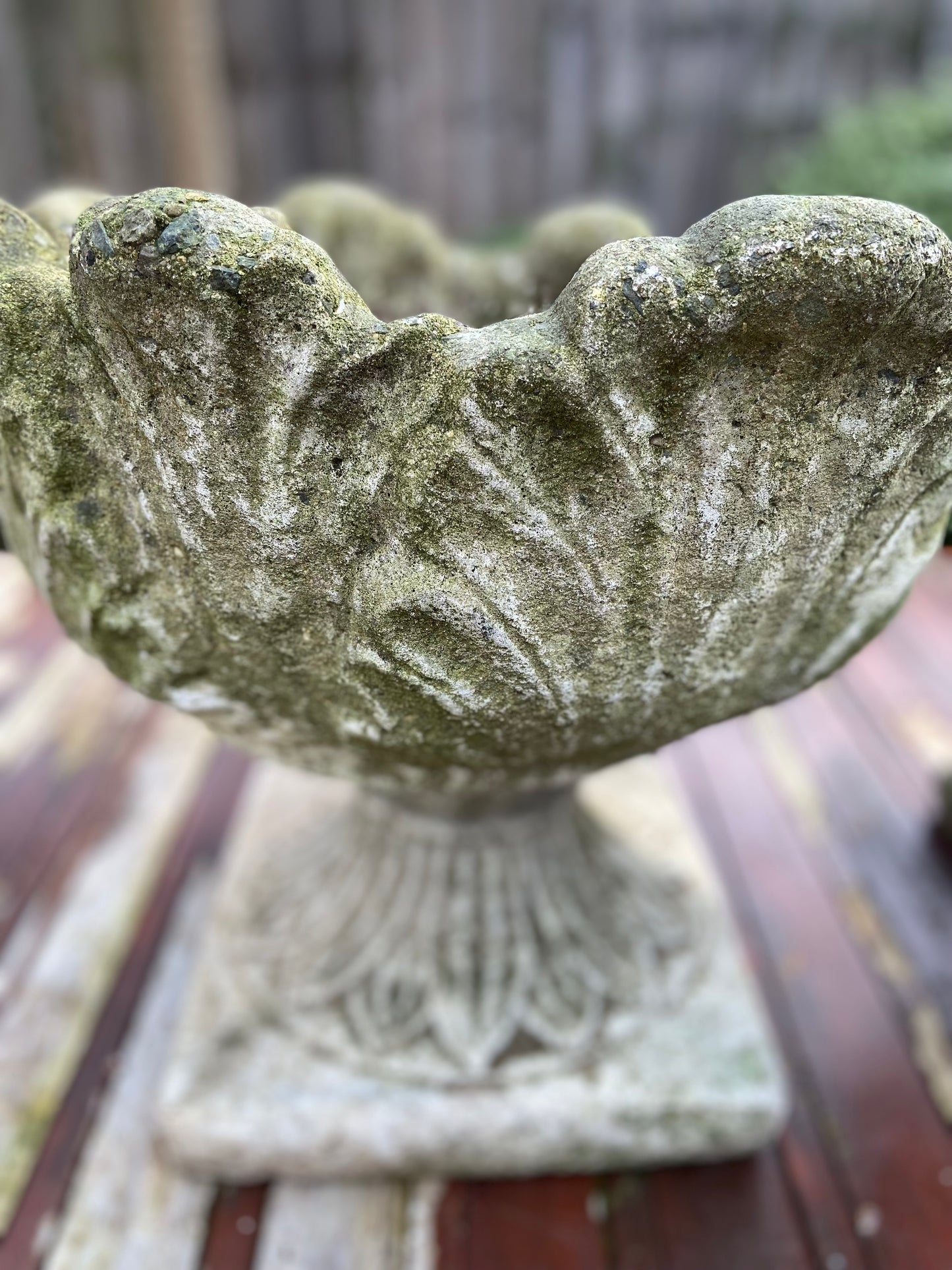 Pair Of Acanthus Composite Planters.