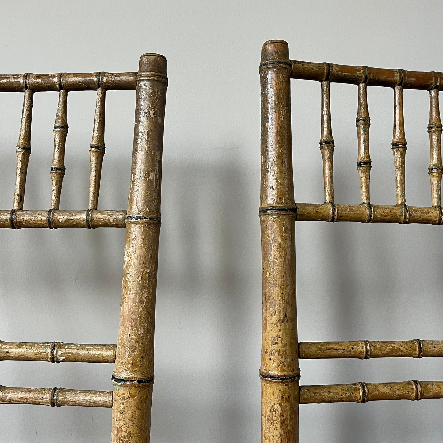 Pair of Regency Faux Bamboo Chairs.