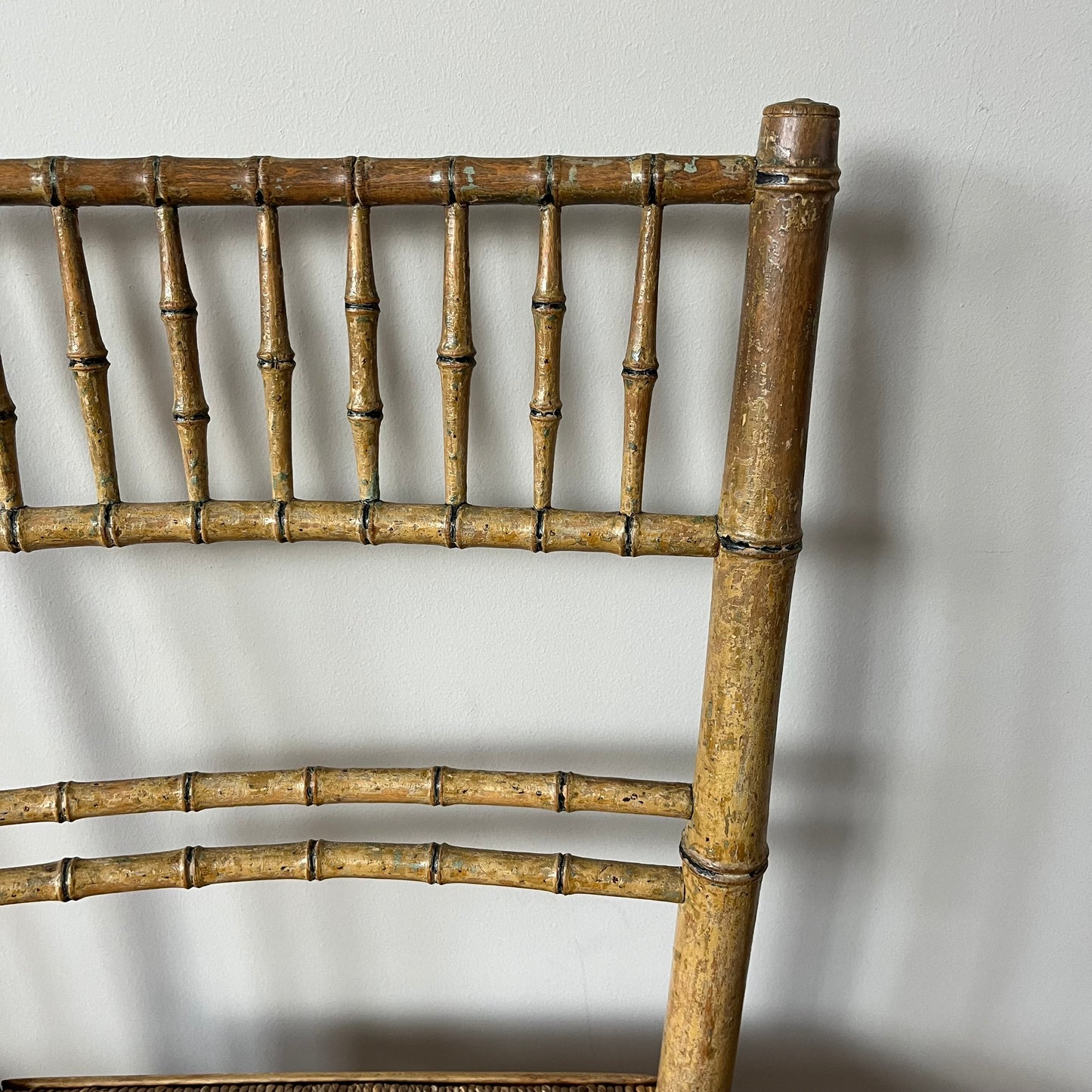 Pair of Regency Faux Bamboo Chairs.