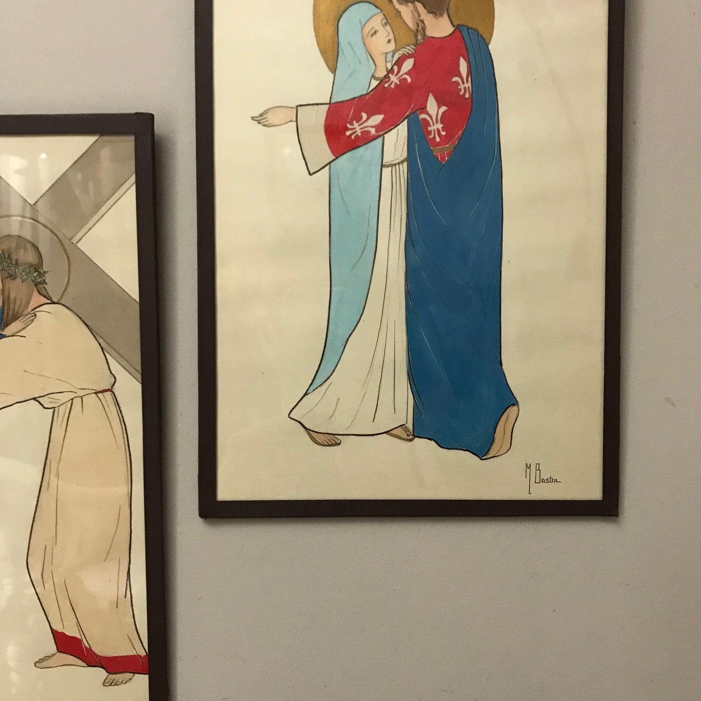 Set of Seven French Religious Pictures.