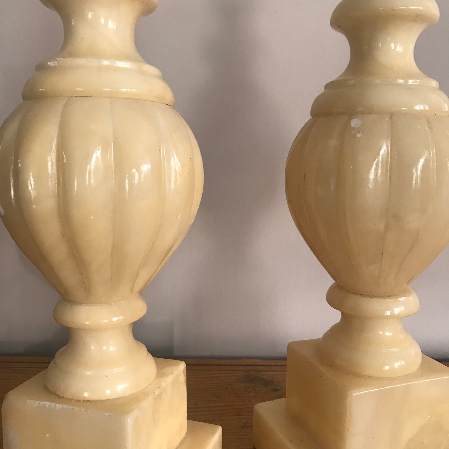 Pair Of Alabaster Lamp Bases.