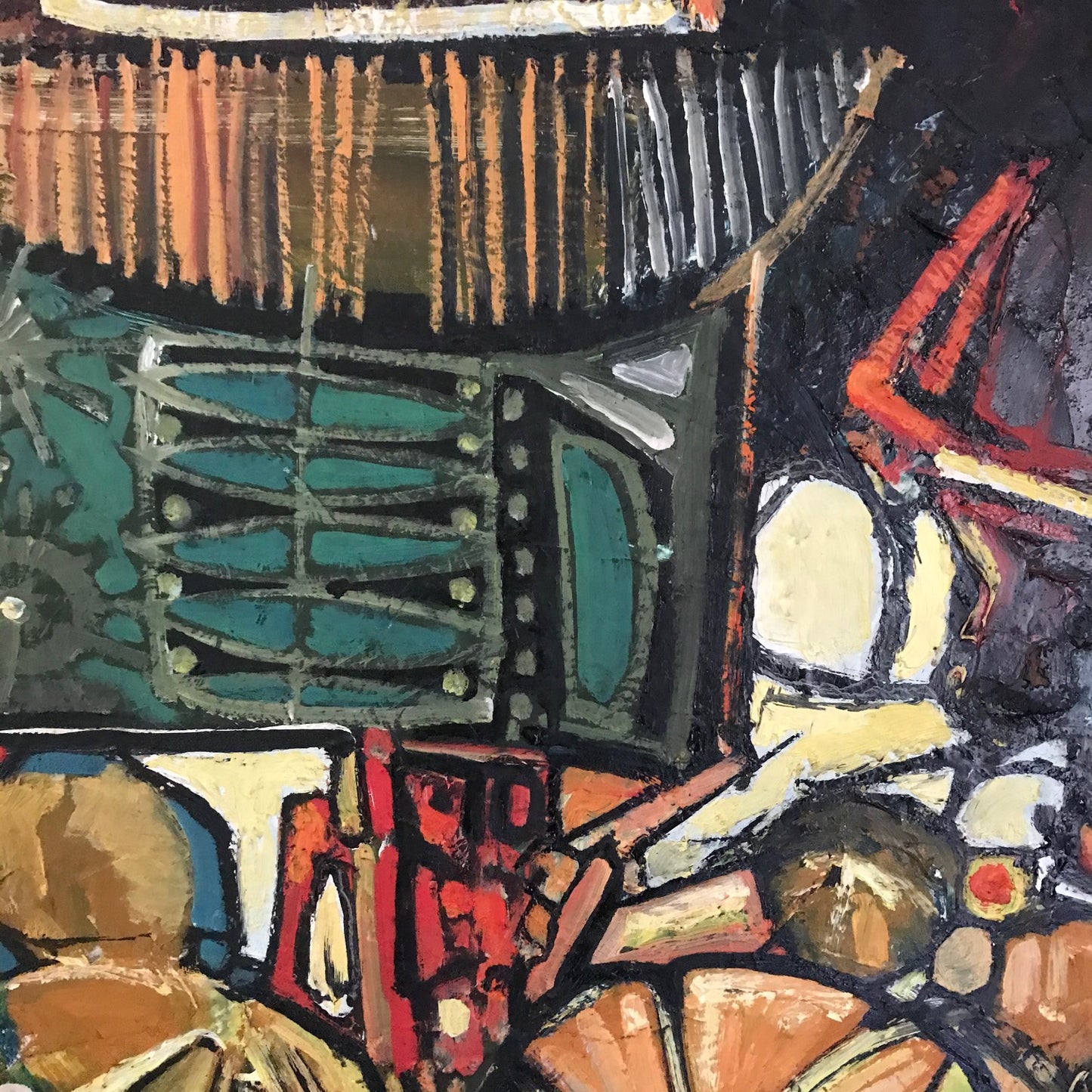 Swedish Abstract Oil On Board.