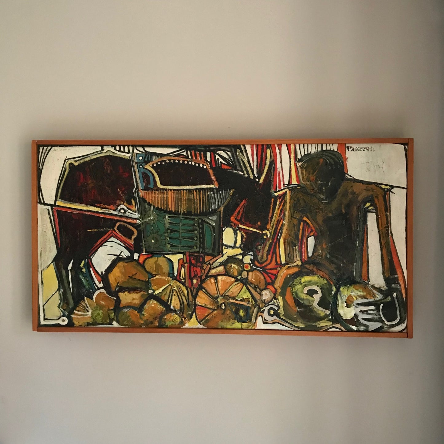 Swedish Abstract Oil On Board.