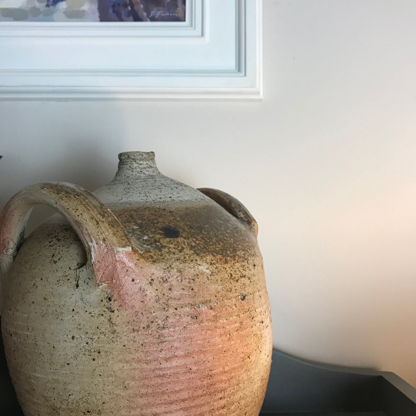 French Glazed Stoneware Oil Pot.