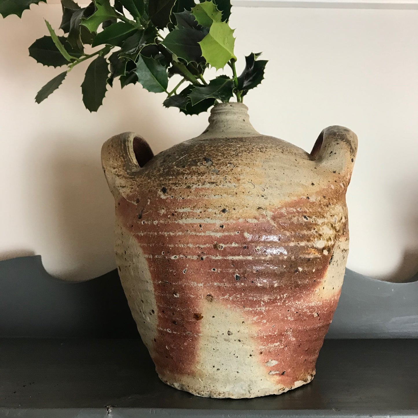 French Glazed Stoneware Oil Pot.