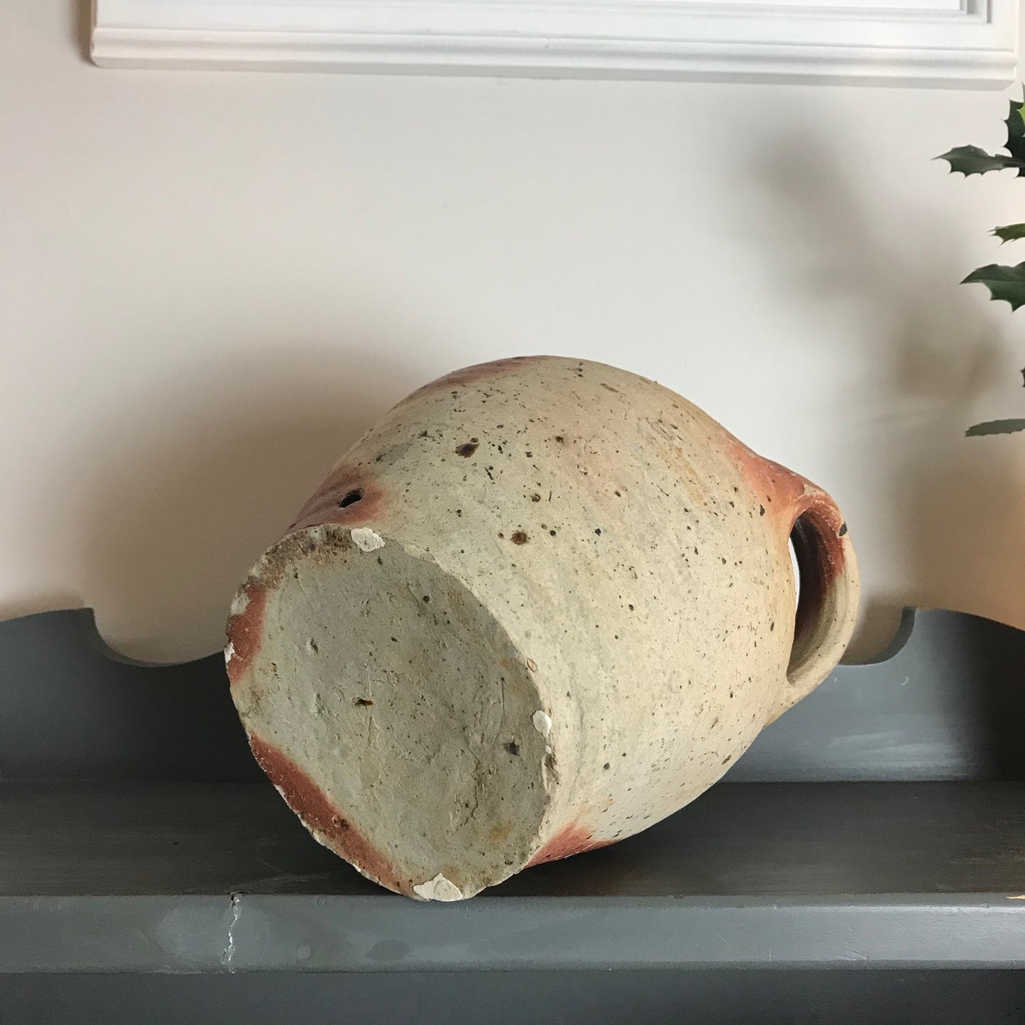 French Glazed Stoneware Oil Pot.
