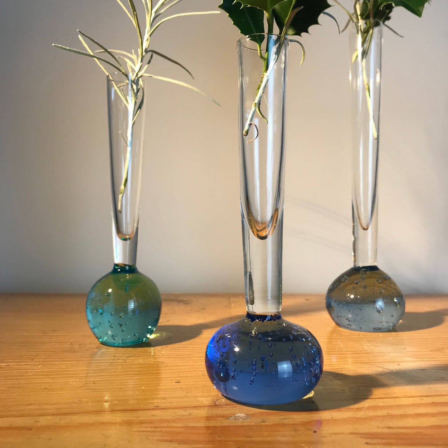 Three Bubble Bud Vases.