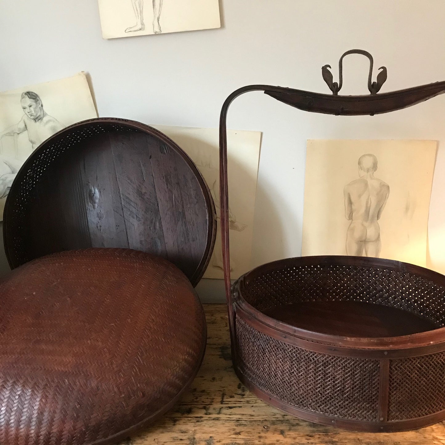 Pair Of Chinese Wedding Baskets.